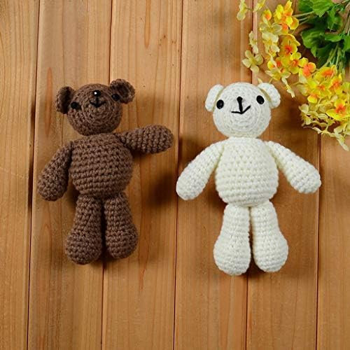 Knit Cartoon Bear Toy Photo Prop Crochet Animal Handmade Knit for Newborn Skin-Friendly Photography Supplies