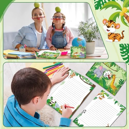 TaoBary 160 Pcs Safari Animal Stationery Paper and Envelopes Set