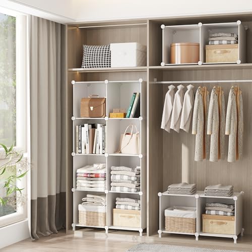 AWTATOS Closet Organizers and Storage, 6 Cube Storage Organizer, White