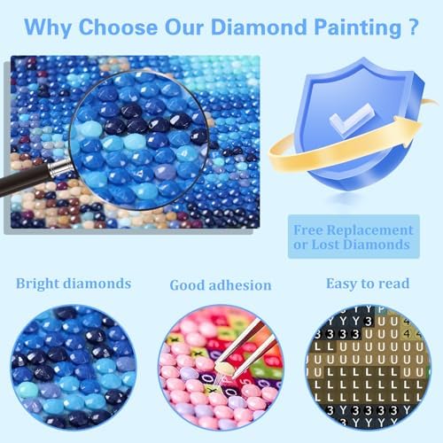 Reivworl Pig Diamond Art Kits for Adults Beginner 12×16 inch