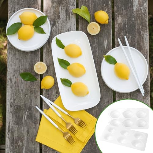 Lemon Silicone Mold – 6-Cavity 3D Fruit Shaped Cake Chocolate Jelly Fondant & Ice Cream Molds for DIY Baking Pastry Desserts Pudding Candle Making Non-Stick Multi Use Kitchen Tray for Homemade Treats