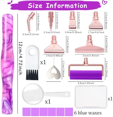 Diamond Art Pens Diamond Art Tools Painting Pen with Screw Metal Tips Multi-placer Tool Accessories for Adults Gem Rhinestone Picker Stylus Pink Purple