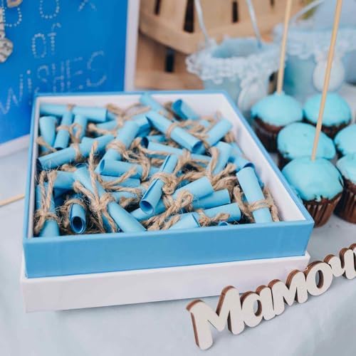MECCANIXITY 5x5cm Mini Vintage Messages Papers Scrolls, 100Pcs Valentine Message Wish Paper Roll for Party Birthday, Tan