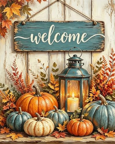 Arttoplus Pumpkin Paint by Numbers Kit for Adults Beginner 16x20 inch