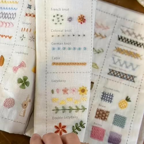 Nyrvexa 2026 New Embroidery Stitch Book Kit,Portable All Scenario Embroidery Stitch Book,Comes with a Complete Toolkit and Instructional Tutorial, Gift for Beginners， Craft Lovers (1 PCS)