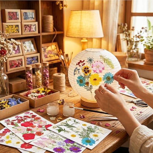 Dried Flowers for Resin, 106pcs Natural Flowers and Leaves Compressed