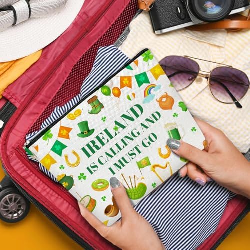 Ireland Gifts Makeup Bag for Women, City Themed Organizer
