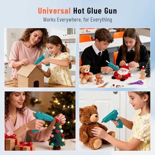 Katerk 3.7V Cordless Hot Glue Gun Kit with 15 Glue Sticks, 90s Fast Heating