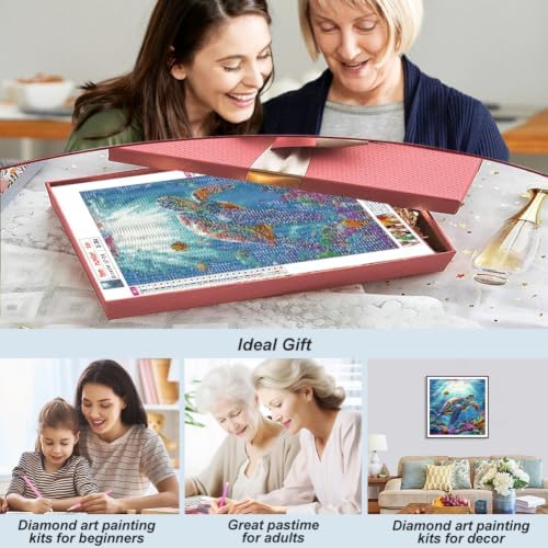 SJUTOUCI Sea Turtle Diamond Art Kit for Adults, Diamond Painting Kit