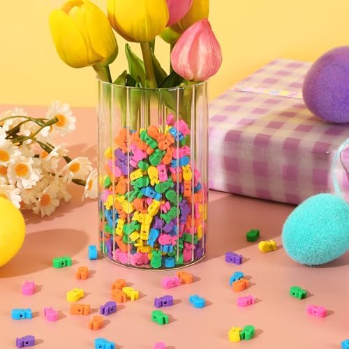 300Pcs Easter Bunny Polymer Clay Beads for Jewelry Making