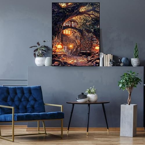 Diamond Art Kits for Adults ,Bookshelf Diamond Painting Kits for Beginner