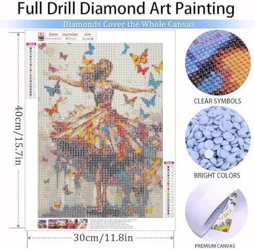Square Diamond Painting Art Kits, Girl DIY Square Diamond Art Home Decor