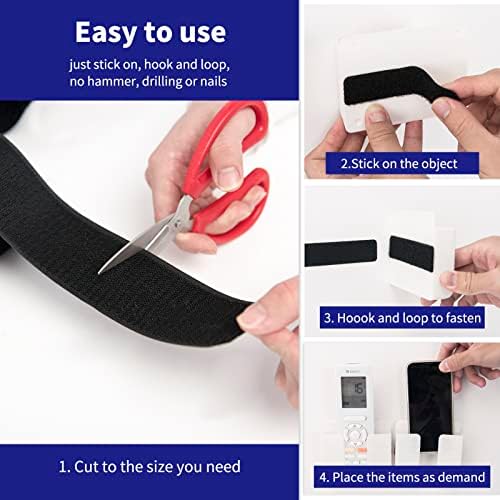 Art3d 4ft x 1 in. Hook and Loop Rolls Sticky Back, Heavy Duty
