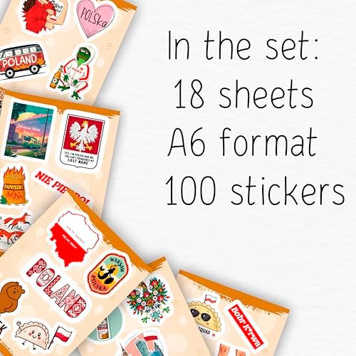 100Pcs Poland Stickers for Luggage, for Water Bottle, Polish Flag Stickers Small- Poland Party Supplies, Polish Gifts - Gift for Women & Men
