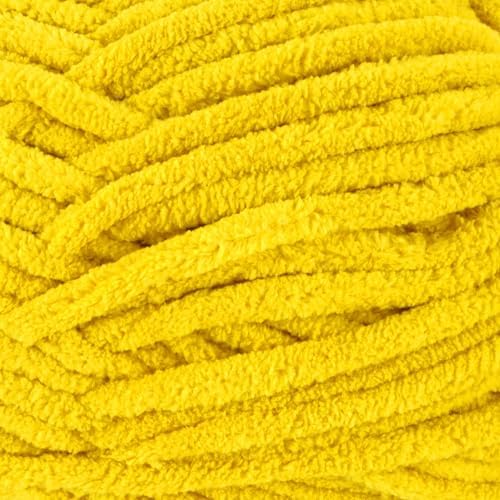 Loops & Threads Demi Purl Yarn – Super Bulky 100% Polyester, Soft Plush Chenille Yarn for Knitting & Crochet, Ideal for Blankets, Hats, Scarves & Crafts, Mango Mint