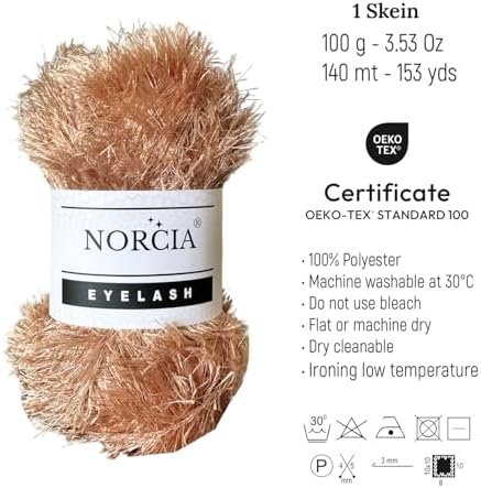 Eyelash Yarn Fun Fur Yarn(100g-3.5oz) (153yds-140mt) Fuzzy Premium Soft Crochet DIY Hand Knitting 100% Polyester