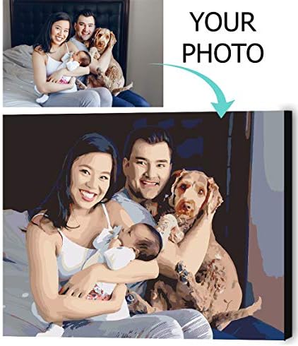VATO Photo to Custom DIY Paint by Numbers for Adults,Your Own Private Picture Personalized Customized PBN, No Frame (16" x 20")