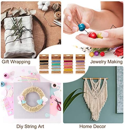 16 Colors Thread Cord for Jewelry Making Hemp Cotton String, Colorful