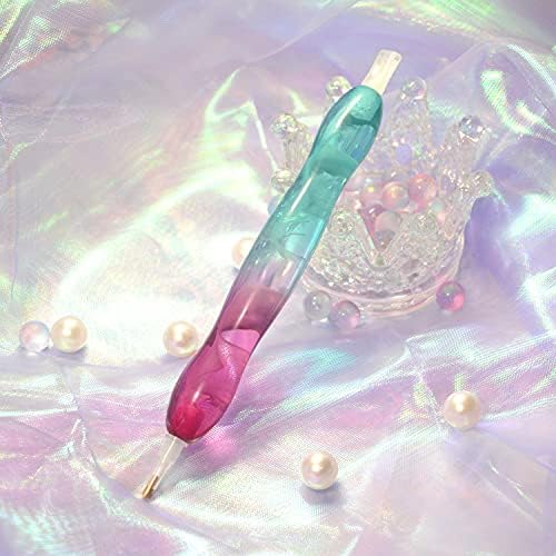 Praise V Do Diamond Painting Art Drill Bead Pen Accessories Tool Kit, 5D Stylus Tips Placers Heads and Clays Fuchsia Blue