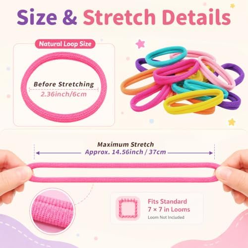 1000 Pcs Potholder Loops, Weaving Loom Refill Loops for 7" Loom