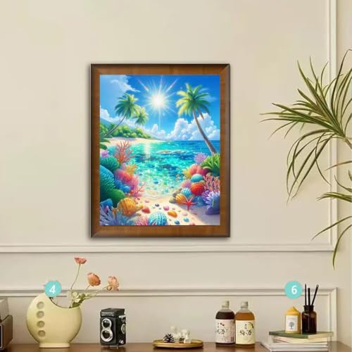 Paint by Numbers kit for Adults-Beach Paint by Numbers Kits16x20 inch