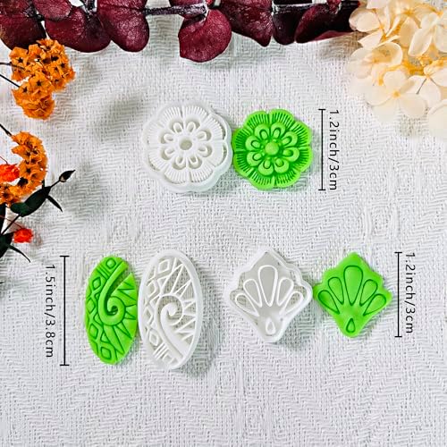 Xaekicr Polymer Clay Cutters Set – 3PCS Decorative Clay Cutters for Polymer Clay Jewelry, Carved Pattern Clay Earring Cutters Shapes, DIY Clay Tools for Earrings and Crafts