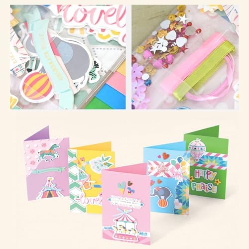 Huralona Greeting Card Making Supplies Envelope Kit Gift Anniversary Craft | Handmade DIY Card Kits 15 Cards 15 Envelopes with Accessories for Birthday Thanksgiving Christmas Wedding Invitation
