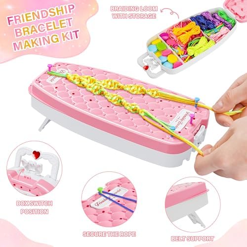Friendship Bracelet Making Kit for Girls Ages 6-12, DIY Jewelry Craft Toy