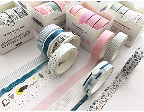 5 Rolls Pink Washi Tape Set Cherry Blooms Creative Basic Skinny Decorative Tapes for Arts, DIY Crafts, Journals, Planners, Scrapbooking, Wrapping (Sakura)