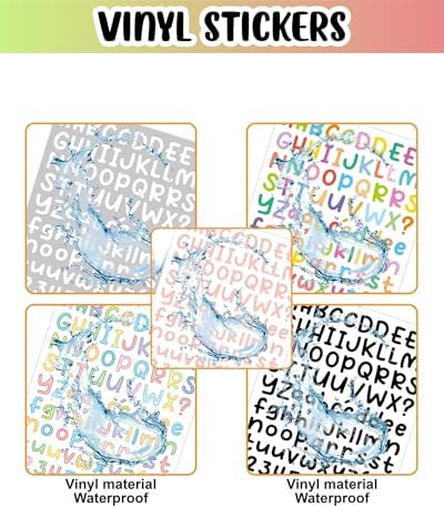 37 Sheets Alphabet Stickers 0.5 Inch Colorful Letter Stickers Small