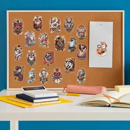 50 PCS Japanese History Art Stickers – Ukiyo-e Vintage Clear Scrapbook Decals with Cats, Samurai, Koi Fish, Dragons, Geishas – Japan Culture Stickers for Journals, Laptops, Art Crafts