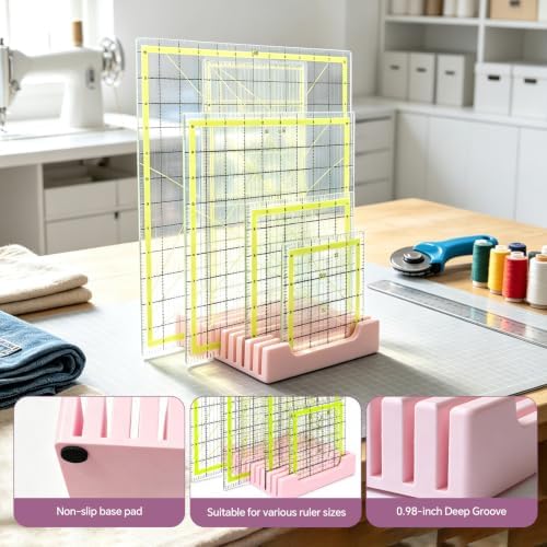12 Slot Quilting Ruler Holder Sewing Ruler Holder Organizer for Quilting,Storage Rack for Quilting Rulers