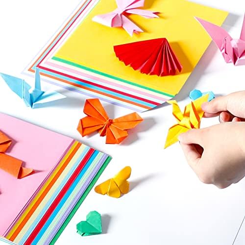 Origami Paper, Pack of 500 Sheets - 20 Vivid Colors - Double Sided - 6 Inch Square, Easy Fold Paper for Kids Adult Beginners Training Arts & Crafts Projects.