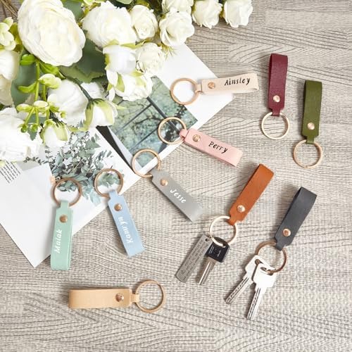 Wavyknot 300 Pcs Leather Keychain Blanks, 3.7 x 0.7 Inches, Vibrant