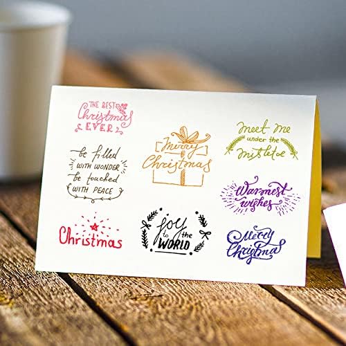 11 PCS Christmas Greeting Words Clear Stamps for Card Making and Photo Album Decorations, Christmas Tree Snowflake Rubber Stamps Gift Box Transparent Silicone Stamp Seal for Christmas DIY Scrapbooking Supplies