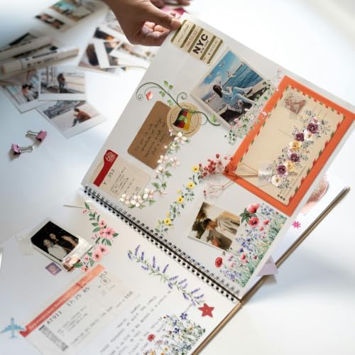 50PCS Transparent Natural Flower Scrapbook Stickers | Flower Aesthetic Scrapbook Supplies for Journaling, DIY Crafts, Planners, Water Bottle, Card Making,Junk