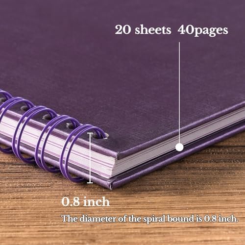 potricher 12 x 12 Inch Large DIY Scrapbook Photo Album 40 Pages, Purple | Thick Kraft Paper Scrap Book Photo Albums, Memory Book for Wedding, Anniversary, Baby, Family, Travel, DIY Projects