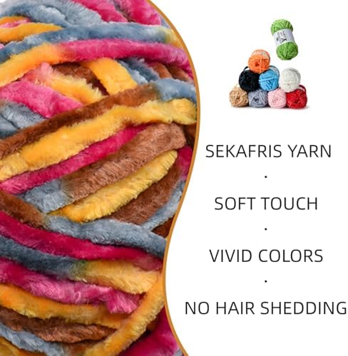 Chenille Crochet Sunrise Yarn 4 Pack