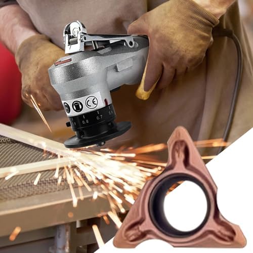 10PCS Carbide Triangle Cutter Heads for Pneumatic Mini Chamfering Tool – Lathe Turning Inserts for Deburring Wood, Metal, Plastic,for Most Mini Beveling Machines (R Angle Blade)