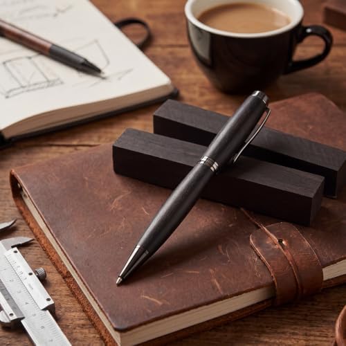 Qilery 10 Pcs Exotic Wood Pen Blanks Turning Supplies DIY Crafts Hardwood Pen Blanks Turning Kit, 5 x 3/4 x 3/4 Inch (Gaboon Ebony)