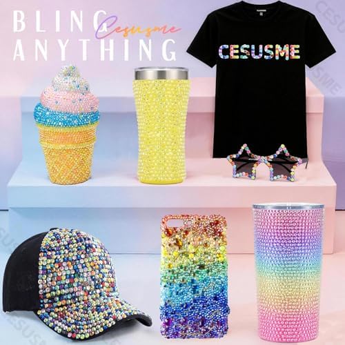 28000 Pcs Color Rhinestones Bedazzling Kit, Orange Yellow Jelly Resin Gems
