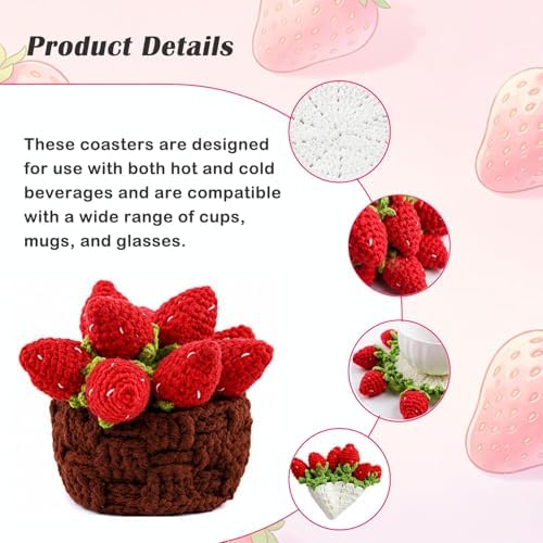 Yarniss Strawberry Coaster Crochet Kit for Beginners w/Video Tutorials
