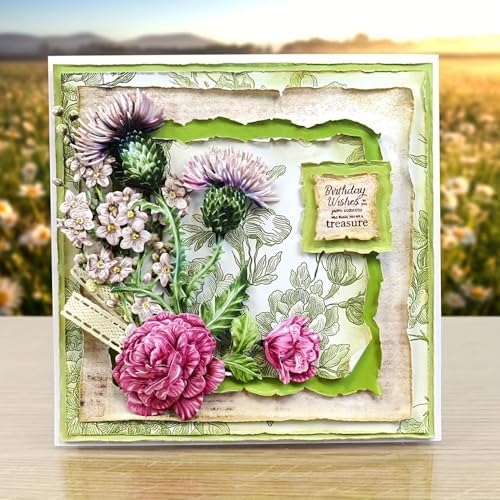 Flowers Metal Cutting Die for Scrapbooking - Cut Stencils for DIY Scrapbook Photo Album Decorative Paper Card, Card Making Supplies, Stencils & Crafting Die Cut (Vivid Flower Bud 5.5 x 4 in)