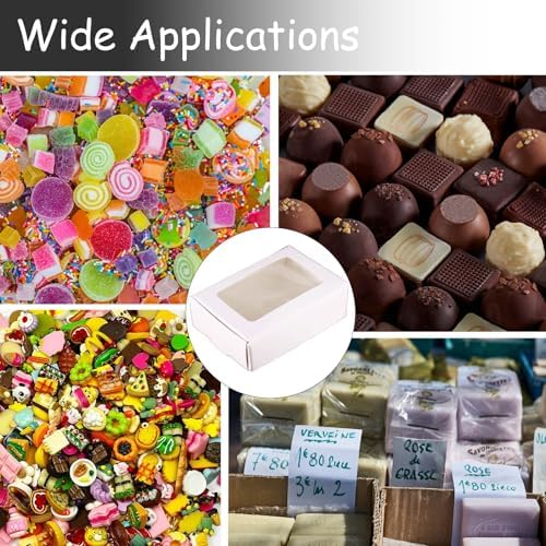 36Pcs White Kraft Soap Boxes with Window & 40pcs Shrink Bags, 3.54 x 2.36 x 1.18 Inch, Perfect for Homemade Soap & Gifts