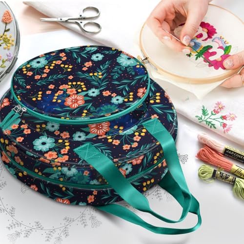 FINPAC Embroidery Project Bag, Embroidery Kits Storage Carrying Tote Bag