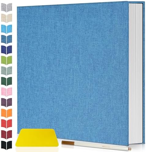 Artfeel Photo Album Self Adhesive Scrapbook,60 Pages Large Photo Book for 4x6,5x7,8x10 Pictures,DIY Album for Baby Wedding Family Travel Birthday,with Metallic Pen and Scraper
