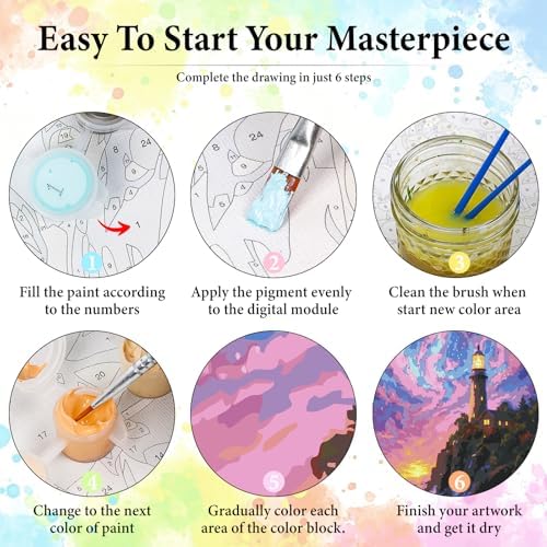 Dawnsphere Aurora Paint by Numbers Kit for Adults Without Frame 16x20 in