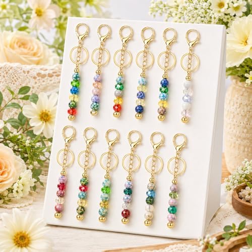 30Pcs Blank Beadable Keychain Bars Bulk Blank Metal Keychain
