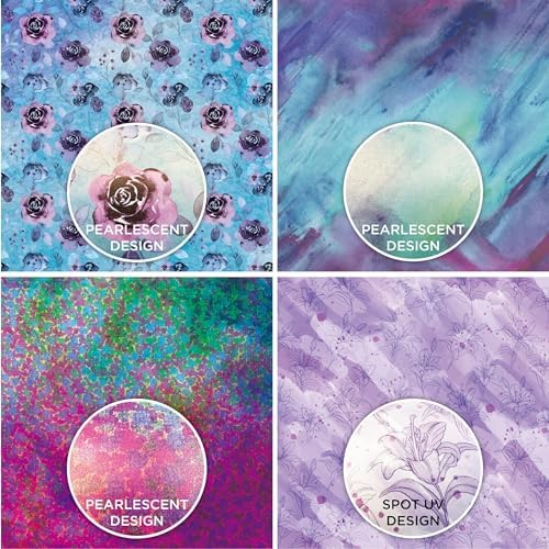 48 Sheets 6x6.5 Cardstock Paper Pad - Watercolor Flora - Pearl Textured UV Printed - Half Double Sided 200gsm Heavyweight for Card Making Origami Journaling Scrapbooking Supplies