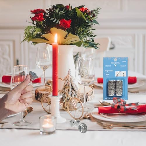 Taper Candle Fittings -Taper Candle Holders Fitters,Silver Bobeches for Candle Upright Set of 30